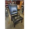 Image 1 : STUDDED LEATHER WOOD FRAMED CHAIR