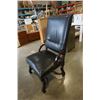 Image 2 : STUDDED LEATHER WOOD FRAMED CHAIR