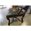 Image 3 : STUDDED LEATHER WOOD FRAMED CHAIR
