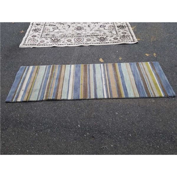 HANDLOOM RUG CARPET RUNNER - 7 FOOT 7 X 2 FOOT 3