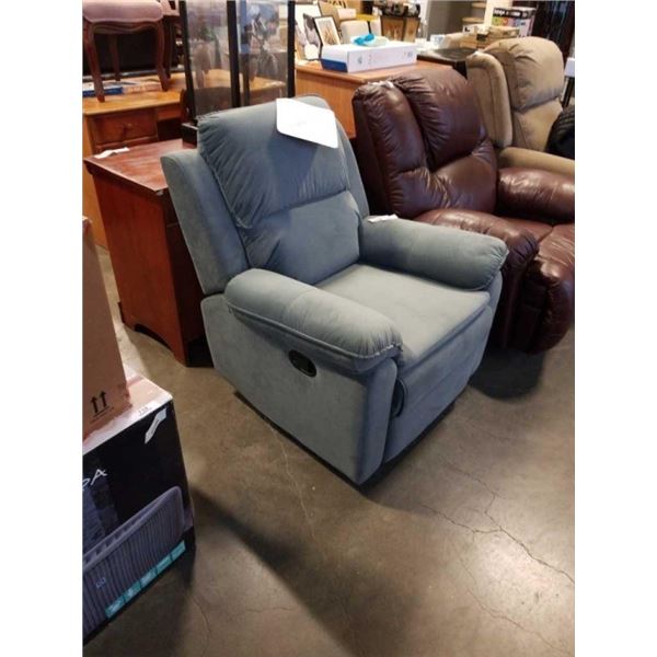 NEW RELAXALOUNGER GREY MICROFIBER RECINER - RETAIL $499.99