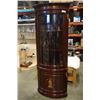 Image 1 : BOWED GLASS CORNER CABINET - NO KEY, SKELETON KEY REQUIRED