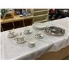 Image 1 : LIMOGES CHINA DISH, 4 CHINA CUPS AND SAUCERS