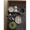 Image 2 : 3 NEW 3 PIECE GRINDERS WITH POW MIA FOLDING KNIFE AND 3 THROWING KNIVES