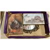 Image 7 : BRASS TRAY AND LIDDED JARS WITH 4 BRASS FRAMED PICTURES