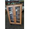 Image 1 : PINE GLASS FRONT STORAGE CABINET