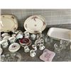 Image 5 : Asst Dishes: Teacups and Saucers, Sugar and Creamer, Salt and Pepper Shakers, Plates, Platters, Hor 