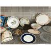 Image 2 : Asst Platters, Ornate Butter Dish, Huge Lot of Cookbooks, Milk Glass, Corning Ware