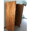 Image 4 : 2 Wood Storage Cabinets w Wood Shelves
