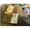 Image 3 : Belt buckles, metal belt buckle sets (Tandy Leather Factory), leather belt, sewing supplies (home re