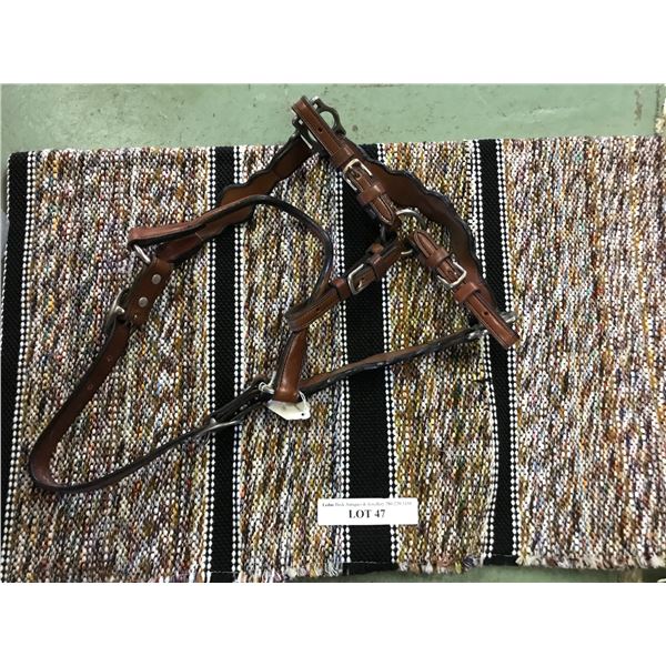 Leather halter, western saddle Blanket