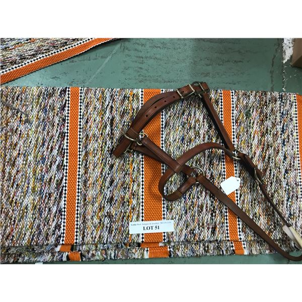 Western saddle blanket and halter