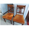 Image 1 : 2 Padded wooden vintage chairs, rusty copper colour