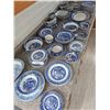 Image 1 : Asst blue china - approx 70 pcs incl plates, bowls, teacups, teapot, w/ sugar & creamer, serving dis