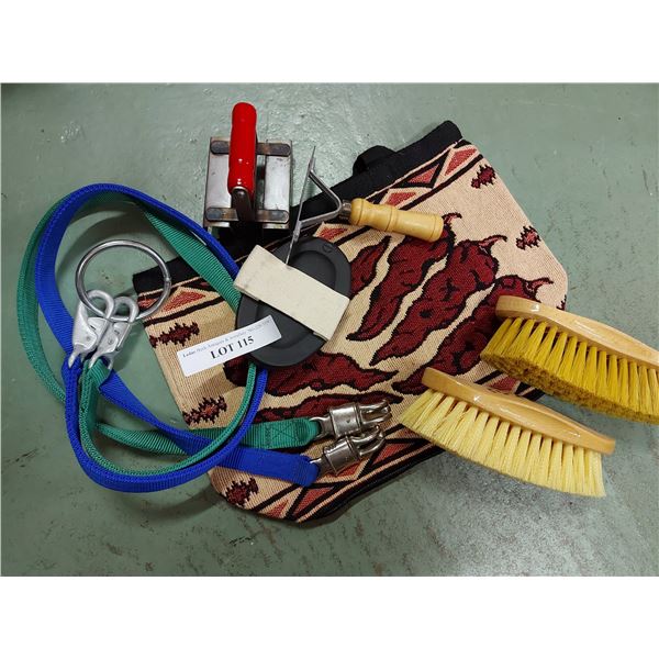 Brushes, cross-ties, brush bag