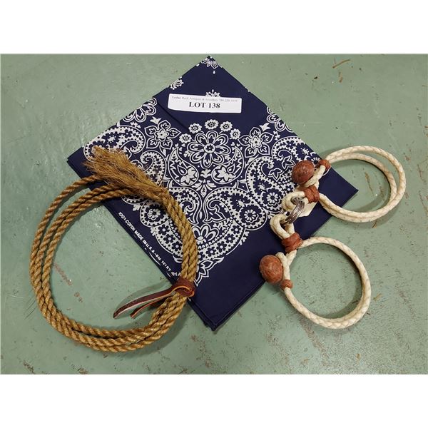 Hobbles, tie down rope, scarf