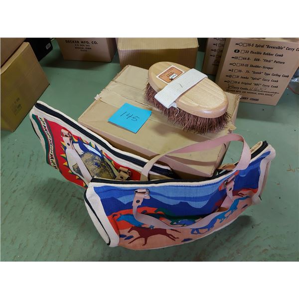 12 cosack brushes and 2 bags