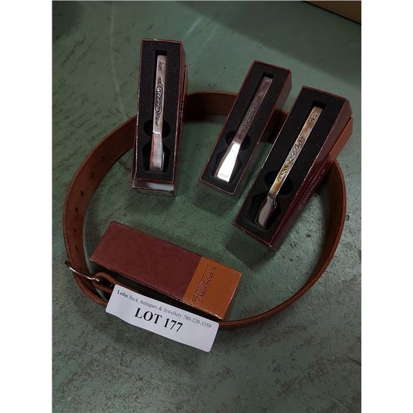 Al Stohlman brand punches, belt - handmade, leather