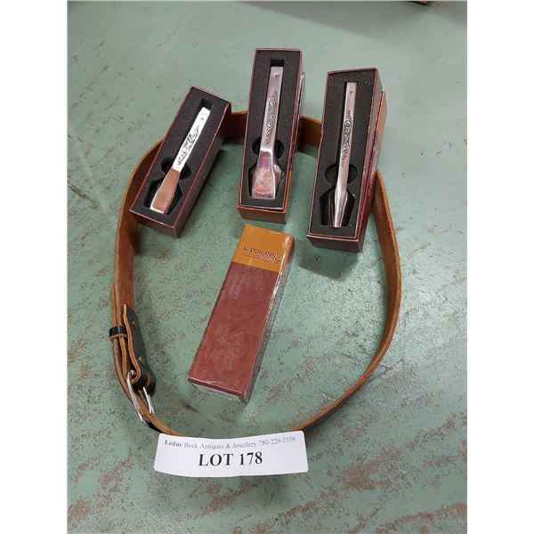 3 Punches, belt - handmade, leather