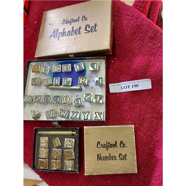 Leather craft stamps - alphabet and number sets