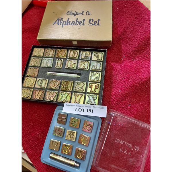 Alphabet & number leather craft stamp sets