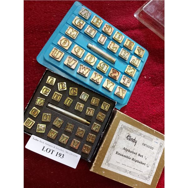 2 alphabet leather craft stamp sets