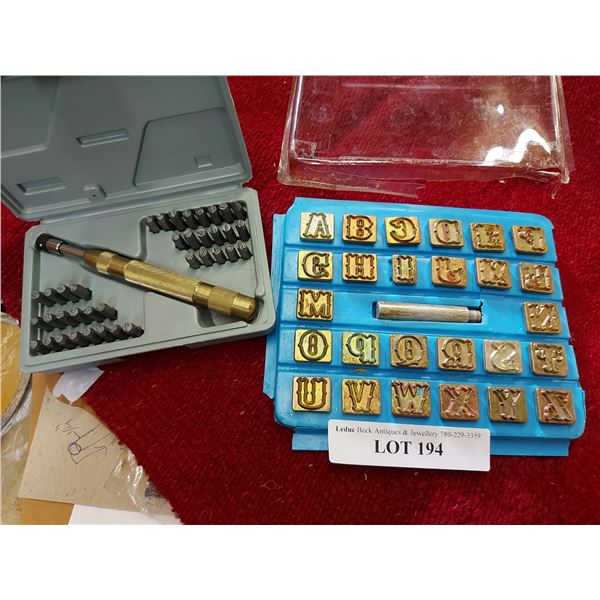 Leather craft stamps - alphabet and number mini set