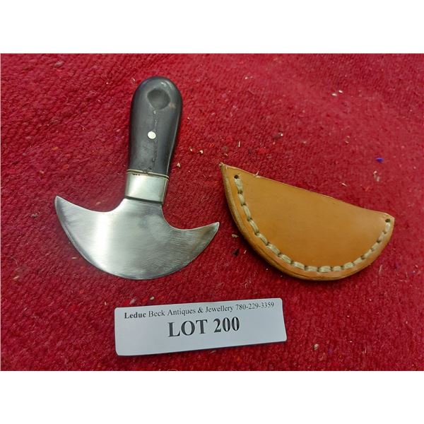 Leather case and round knife