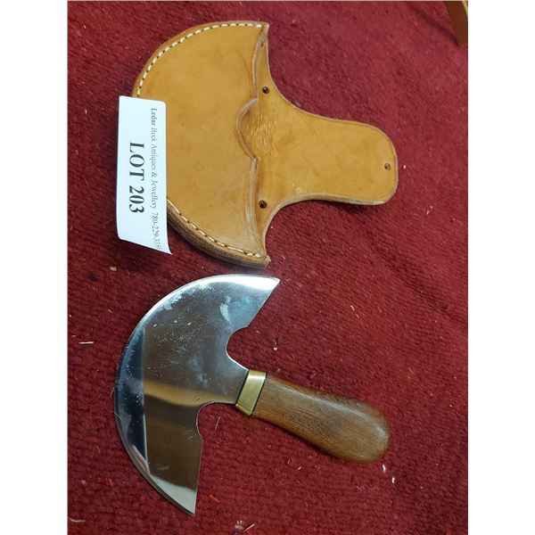 Round knife & leather case