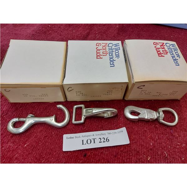 10 Swivel eye-hooks, Wilcox-Crittenden North & Judd brand