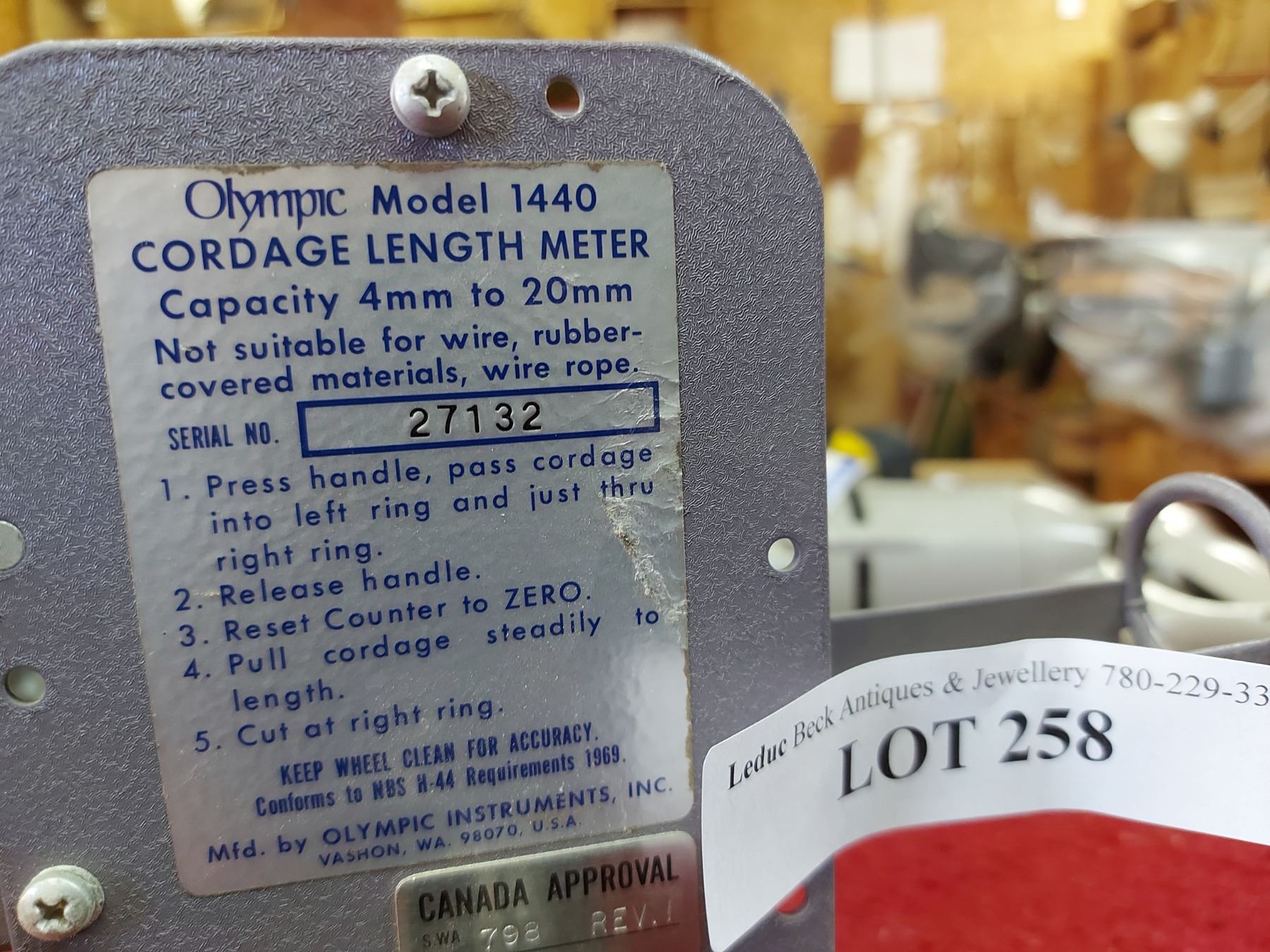 Olympic Cordage length meter