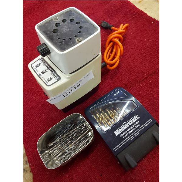 Black & Decker drill bit sharpener and asst. drill bits