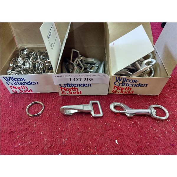 100 Key rings, 10 swivel snaps, 10 saddle snaps