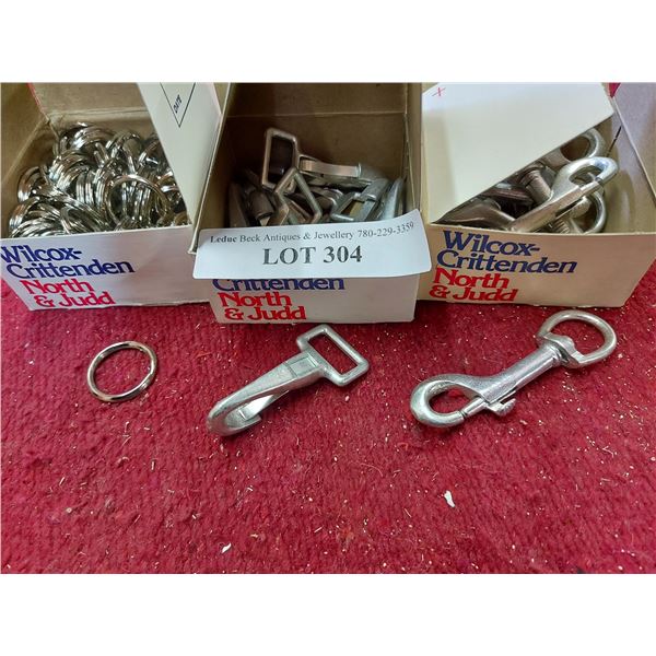 10 Swivel snaps, 10 saddle snaps, 100 key rings