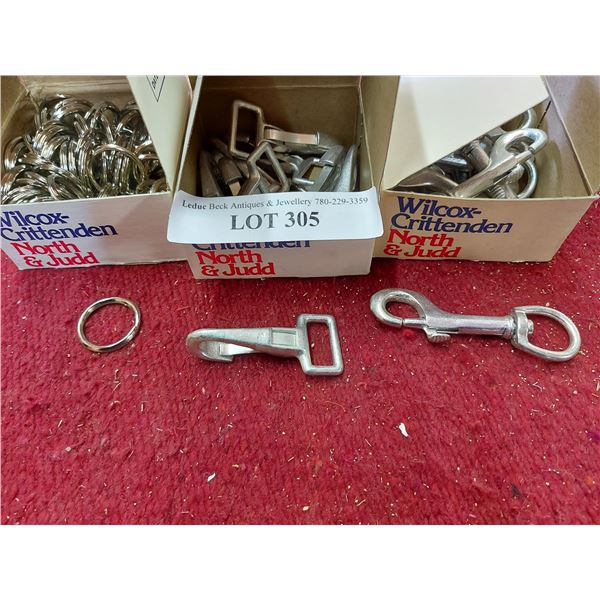 10 Saddle snaps, 100 key rings, 10 swivel snaps