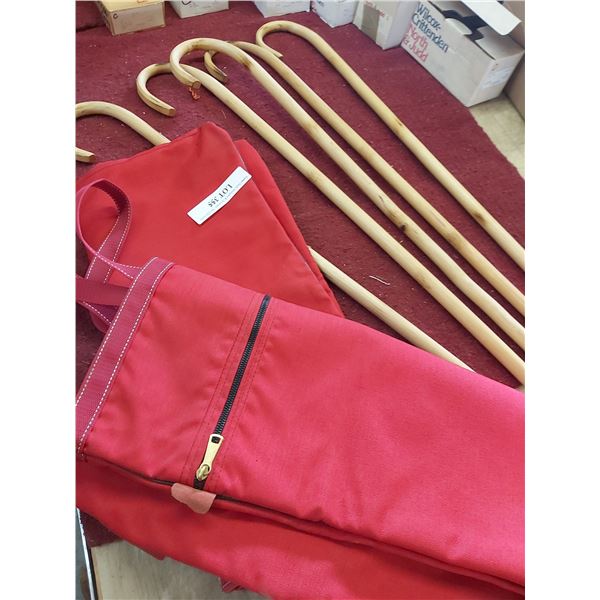 5 Wooden Canes & 2 Bags