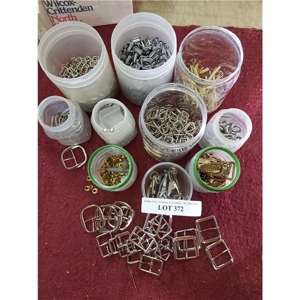 Box of asst conchos, belts and clips