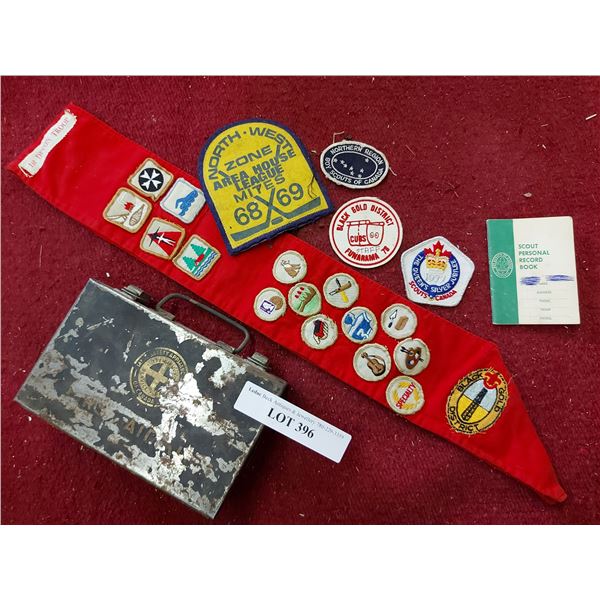 First Aid Box & Contents, Boy Scout Scarf, Badges & Book