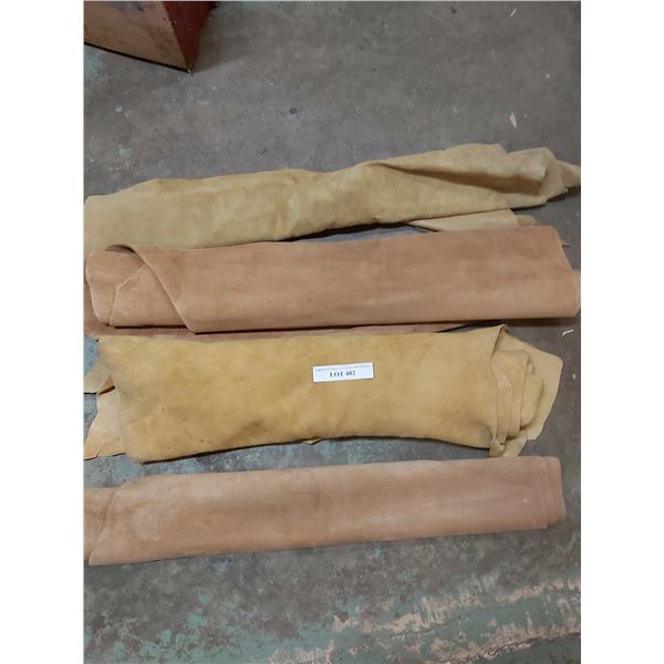 4 rolls of suede