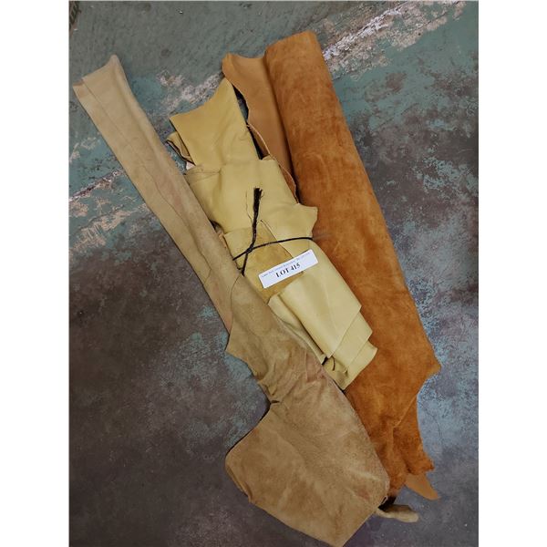 Asst rolls of designer suede & doe skin leather