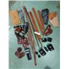 Image 1 : Asst leather items incl belts, bullet holders, gun holster, pouches