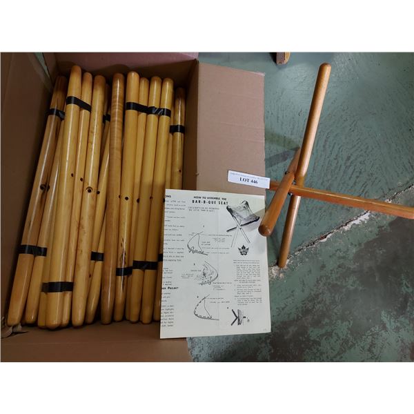 19 sets of legs for folding tripod stool – unassembled, no hardware