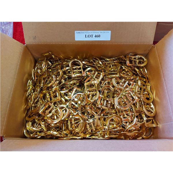 Brass coloured double bar belt buckle - approx 220