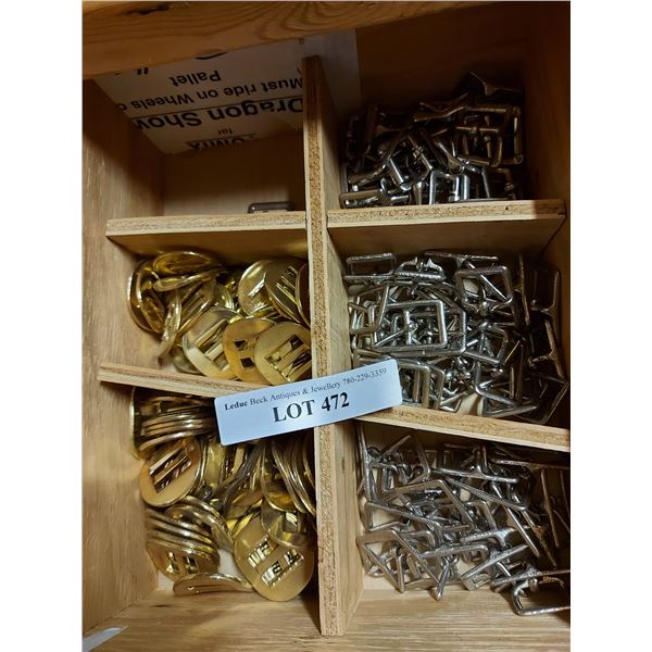 Brass belt buckle and blanket hardware