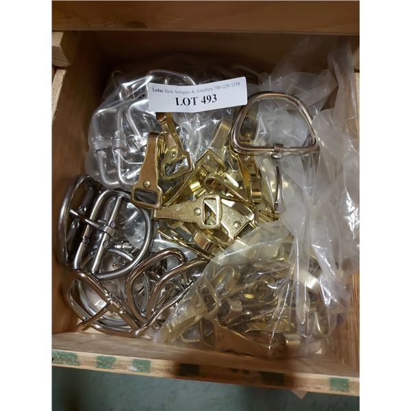 Girth buckles and brass cinch halters