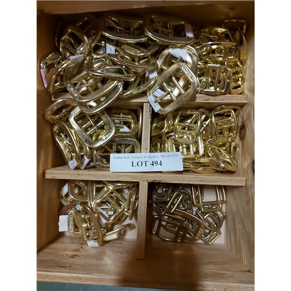 Huge lot of asst brass halter buckles