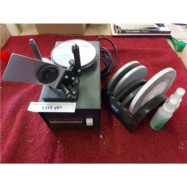 GRS Power Hone with 3 diamond wheels, wheel rack, 2 bottles of Spray Diamond