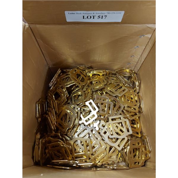 Brass coloured leather hardware