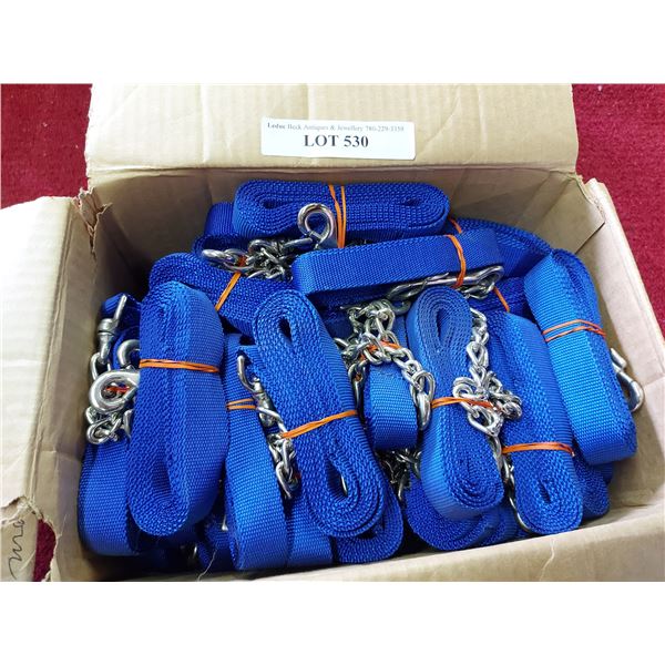 1 box blue webbing with snaps and chain