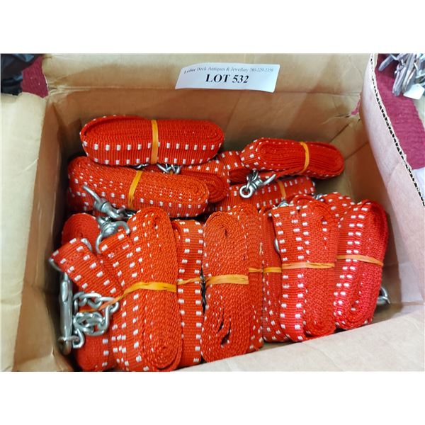 Red webbing incl snaps and chain, 1 box